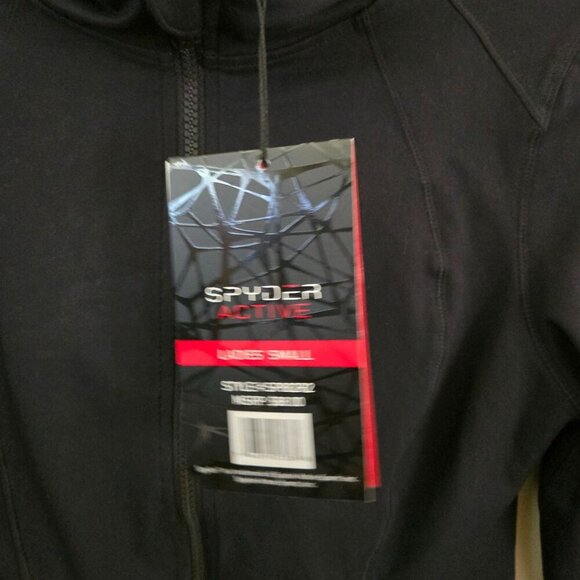 Spyder Active NWT Full Zip Hoodie Zip Pockets Logo All Season Size S - Picture 5 of 6